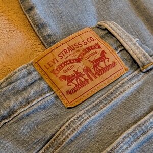 Levi's 726 Distressed Denim Blue Flare Jeans